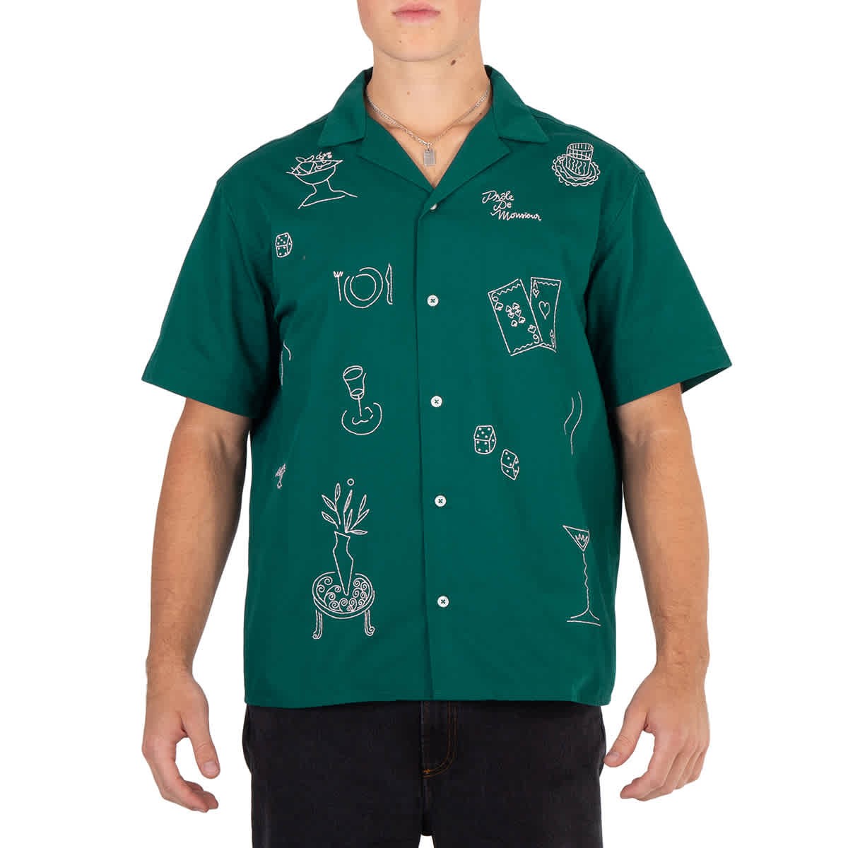 Рубашка Drole De Monsieur Forest Green La Chemise Brodee