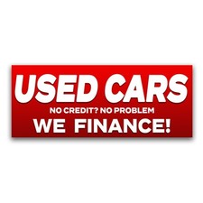 Used Cars We Finance Vinyl Banner with Optional Sizes (Made in the USA)