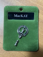 Vintage Art Pewter Silver Ltd. 2004 Mackay Scottish Clan Crest Badge Pin