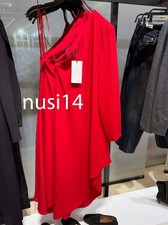 ZARA NEW WOMAN ZW COLLECTION ASYMMETRIC LONG DRESS RED XS-XL 9595/198/600