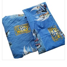 Star Wars Clone Wars Twin Sheet Set Flat Fitted Graphic Print Cartoon Cotton...