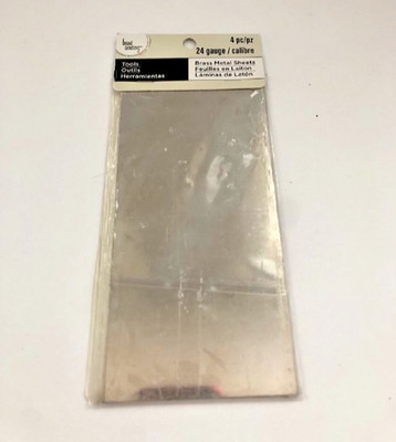 BEAD LANDING 149654 4 PC 24 GAUGE BRASS METAL SHEETS 2.9'' X 5.9''
