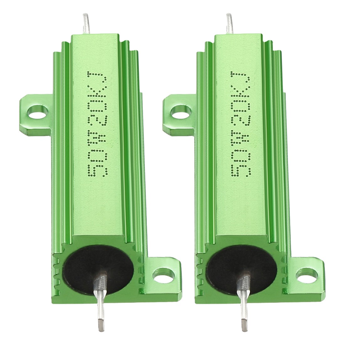 2 Pcs Aluminum Case Resistor, Great for Daily Use (Green, 50W 20K Ohm)