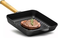 28 X 28 Cm Steakpfanne Gusseisen Holzgriff Grillpfanne Backofen Induktion