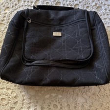 Christian Dior makeup bag quilted large with makeup brush compartment logo
