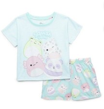Squishmallows Girls Graphic Tee and Shorts Pajama 2pc Set Size XS 4-5