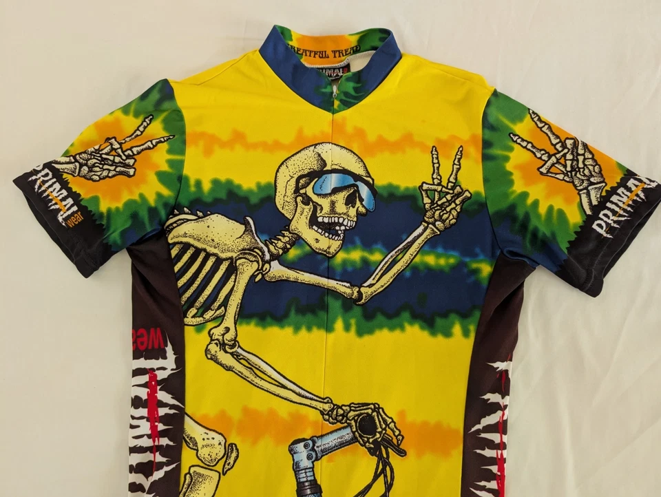 Primal Wear Greatful Tread Cycling Jersey 17in W X 27in L Psychedelic Skeleton - Image 4 of 4