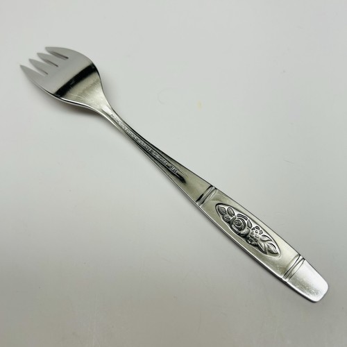 Vtg ONEIDA DISTINCTION DELUXE HH "ROSE PENDANT" Stainless SALAD FORK 6-3/4" - Picture 2 of 2