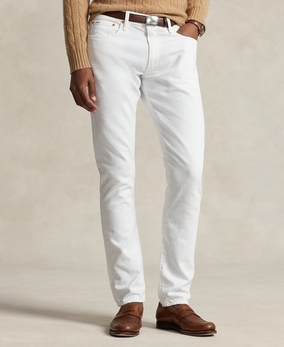 Polo Ralph Lauren Mens Slim fit Denim Jeans 40 / 32 White Solid