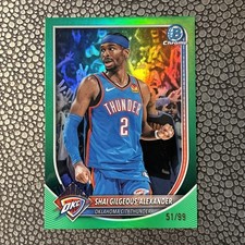 2025-26 Bowman Shai Gilgeous-Alexander Green refractor /99 OKC Thunder l 