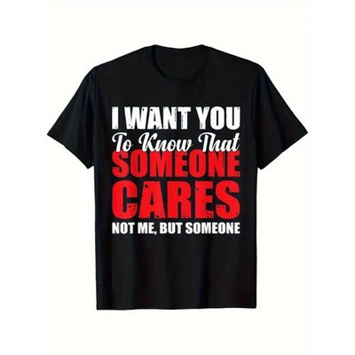 Men's Funny Saying T-Shirt - Bold Red & White Text Graphic Tee - Soft Crew Neck