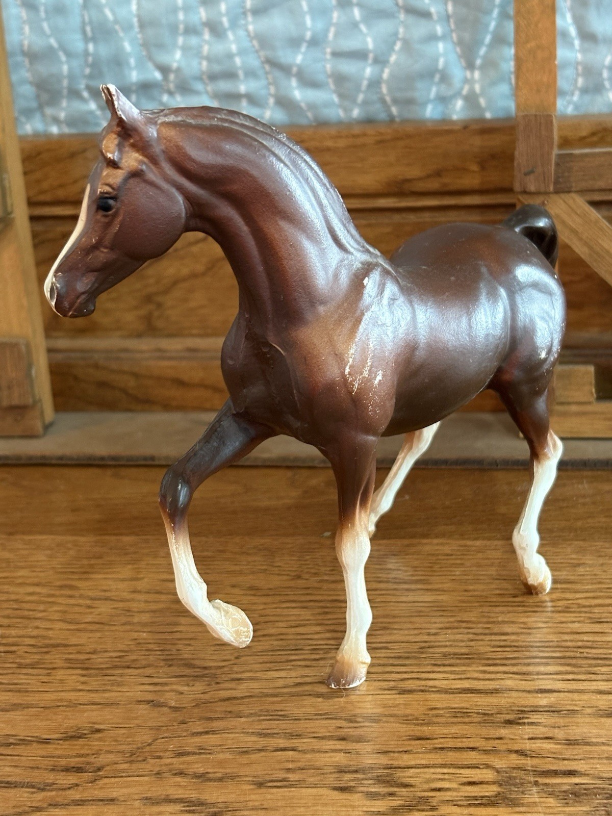 Breyer Classic Arabian Mare CHALKY Plastic Dark Chestnut, 1970's Oil Crisis Yrs