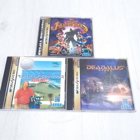 Sega Saturn Japanese white console with ６ games, memory & 1 controller tested