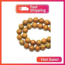 DIQIO Natural Woodgrain Stone Round Gemstone Loose Beads 10mm, 35-38pcs 