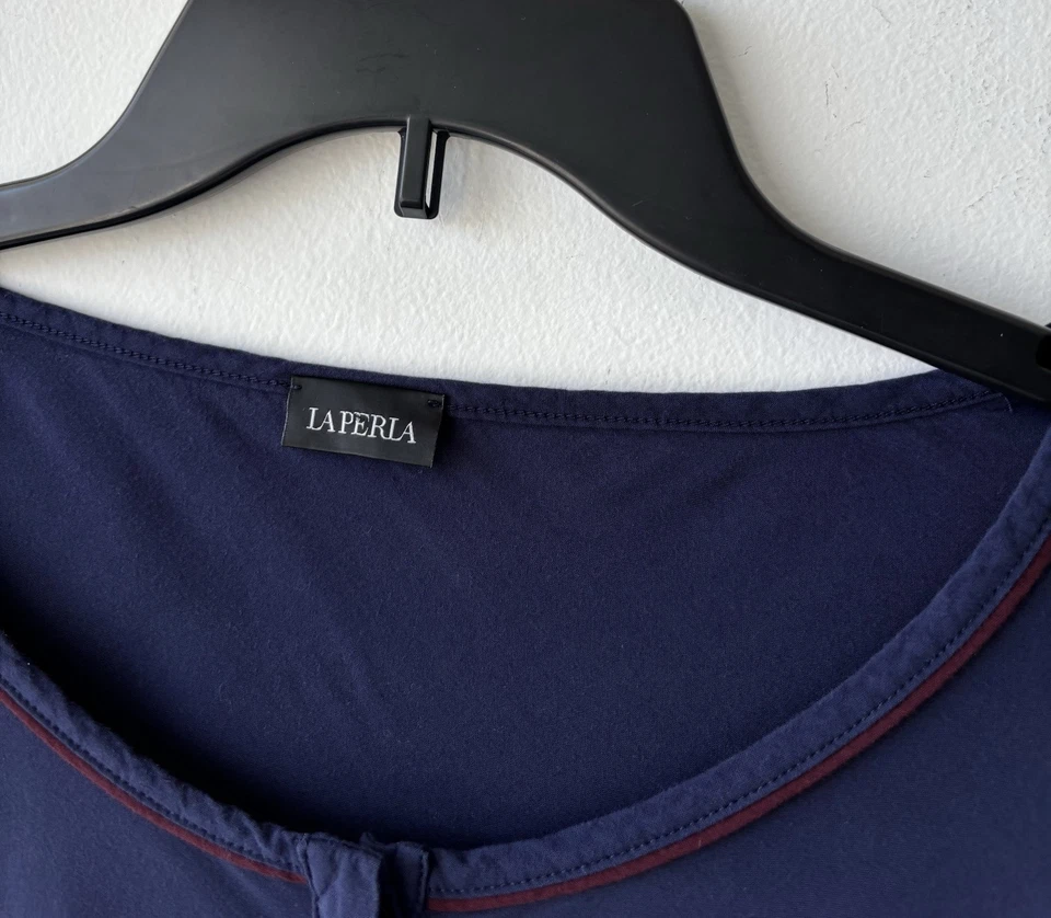 Vestido Camisón La Perla Azul Borgoña Borgoña Viscosa Manga Larga Mujer Mediano Foto 4 de 4