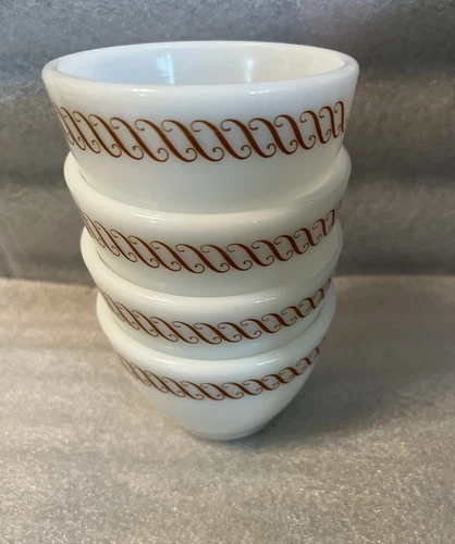 4 VTG PYREX TABLEWARE BY CORNING CUSTARD CUP SUGAR BOWLS Regency Waffle
