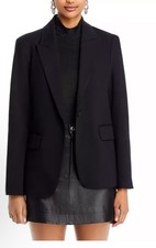 398 Kobi Halperin Women's Black Collette Double Knit Blazer Jacket Size M