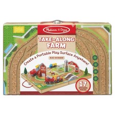 Melissa Doug Wooden Take-Along Farm 17-Pieces Portable New