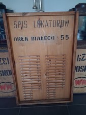 Vintage Salvaged East European Poland Residents Name Board From Housing Flats