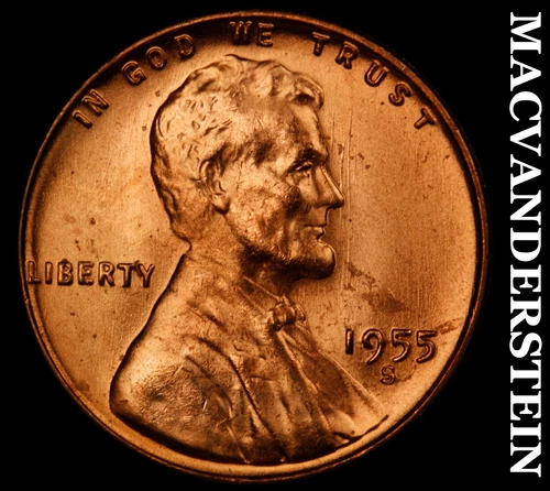 1955-S Lincoln Wheat Cent- Choice Gem Brilliant Uncirculated No Reserve #J2208