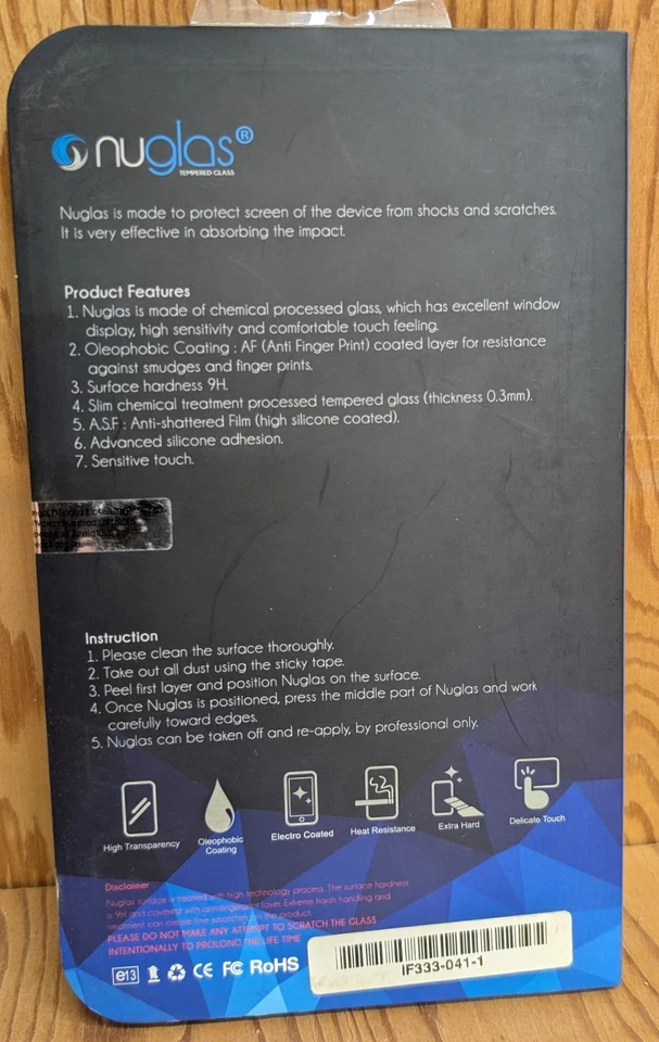 Protector de pantalla de vidrio templado NuGlas para iPhone 7 SE ultra delgado 0,3 mm 9H Foto 2 de 2