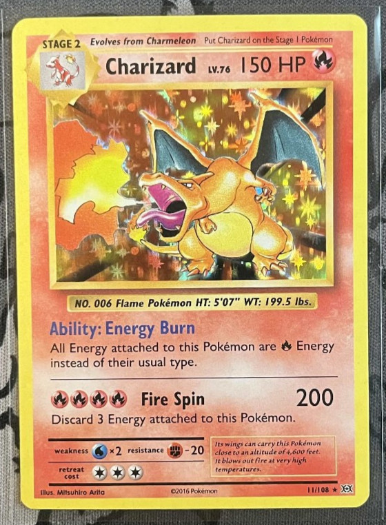 Charizard 11/108 Evolutions Holo Pokemon Card Near Mint
