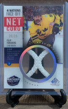 2025-26 FILIIP FORSBERG SP Game Used 2025 4 Nations Face Off Net Cord Patch /35
