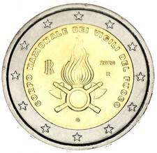 Italy 2 Euro 2020 Bimetal UNC National Firefighters Corps of Italy