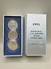 1951 D BEN FRANKLIN 3-COIN SET!  HISTORIC U.S. SILVER HALF DOLLARS (GPJ000093)