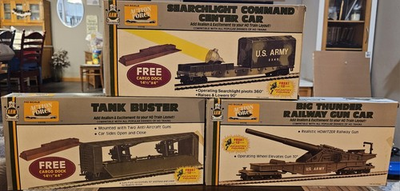 #ad 3 AHM Action Force Tank Buster Big Thunder Gun Car Searchlight Command HO Scale $69.99