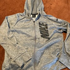 Nike Boys Dri Fit Full Zip Hoodie Jacket Gray Size Youth XL Extra Large.   