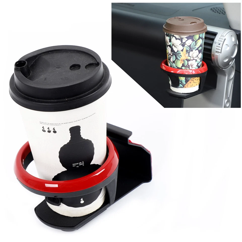 Dashboard Side Air Vent Cup Holder Steel Red Ring For Toyota FJ Cruiser 2007-21 — 第 2/4 张图片
