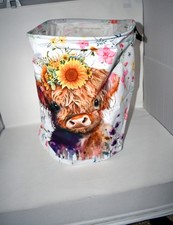 YUXINZHE Highland Cow Laundry Basket   Hamper   17.7 x 13.7 Inch, NWT