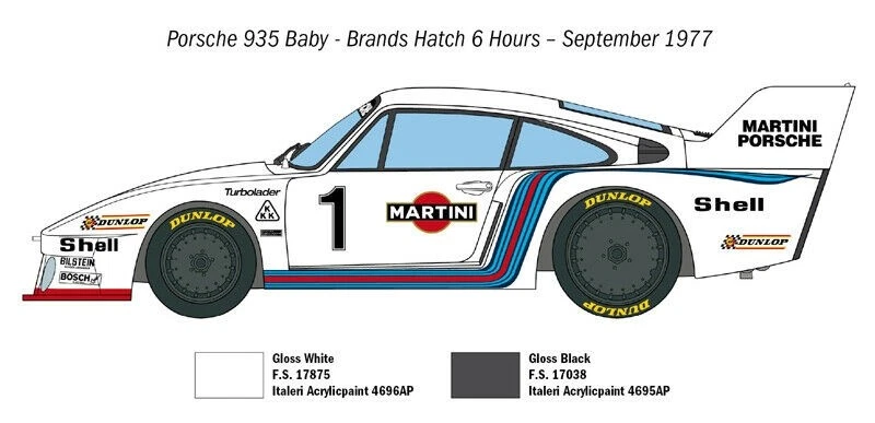 ITALERI, PORSCHE 935 Baby Martini maquette à monter et à peindre, échelle 1/2... - Photo 3/3