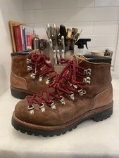 Vintage MILO Men s 9 Leather Red Laces Hiking Boots VIbram Sole Made in USA