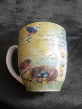Sandy Clough Faithfully Yours Bird Coffee Mug Christian Verse 