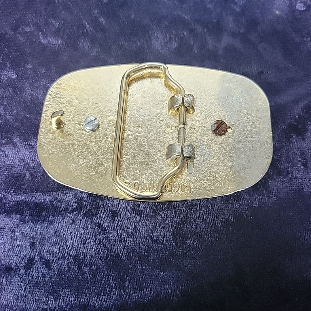 Womens Western Oval Polished Stone Belt Buckle Womens Western Oval Polished Stone- Black, Gold Metal  main image 2