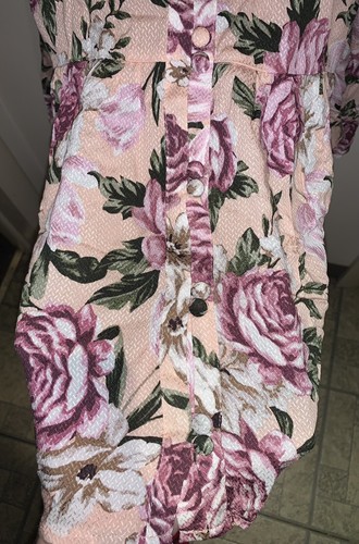 NWT Torrid Women's Babydoll Textured Rayon Cold Shoulder Top Blush Floral Size 3 - Picture 11 of 24