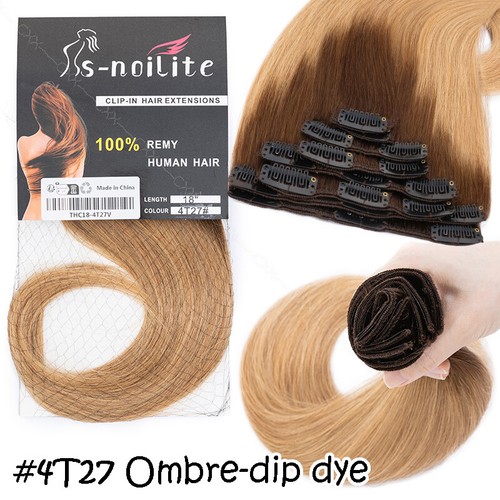 100G Dick Echthaar Clip In Haar Extensions Haarverlängerung 8 Tressen Ombre Weft - Bild 54 von 62