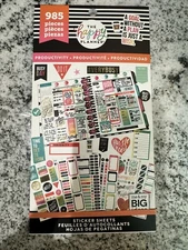 Happy Planner Sticker Sheets Book PRODUCTIVITY 985 Pcs (-18) missing- Good Price