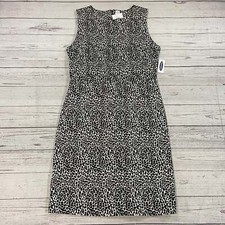 Old Navy Black White Leopard Print Sleeveless Dress Woman’s Size M NEW