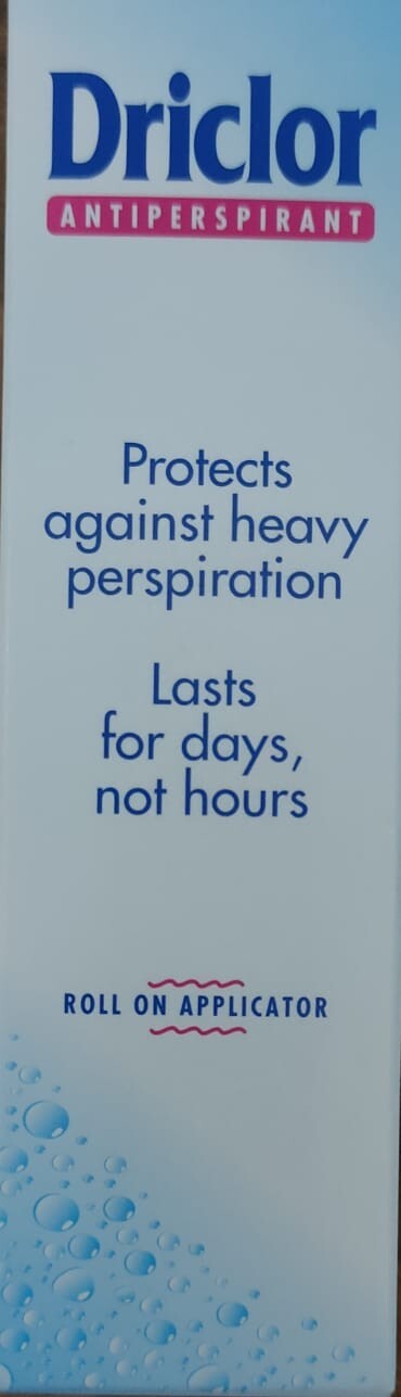 Driclor Antiperspirant Roll On Stops Sweating - 75ml Pack of 3
