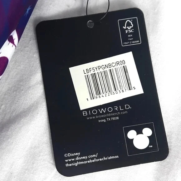 Bolso Bandolera Disney Pesadilla Antes de Navidad Púrpura Negro NUEVO Con Etiquetas Foto 4 de 4