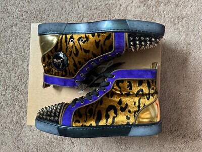 Size 10.5 Christian Louboutin Leopard Spike High Top Men's
