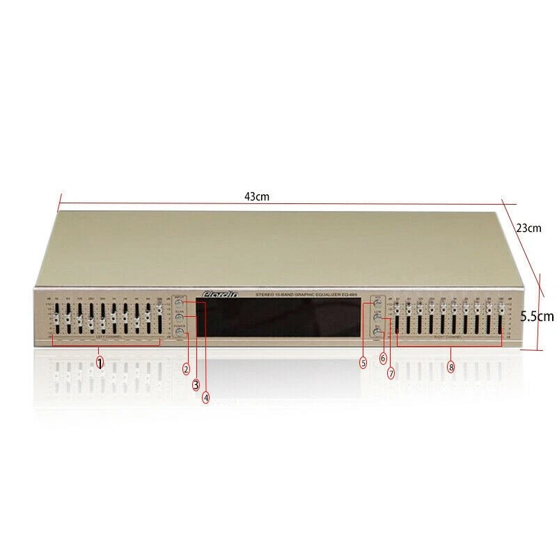 Hifi EQ665 Equalizer EQ Balanced Mixer Double 10 Segment Stereo Tone Preamp - Image 2 of 4