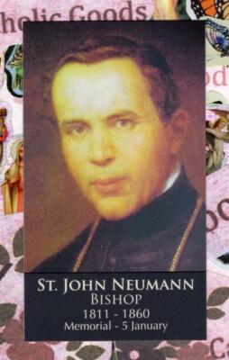 St. Saint John Neumann + Prayers (2'' x 3 1/2'') Heavy Paperstock Holy Card