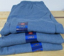 Men Sweatpants Members Mark Heather Blue 3 Pair 2 Pockets Draw String Elastic