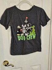 Disney T-Shirt Halloween Kid's 7/8 Mickey Goofy Pluto Donald Boo Crew