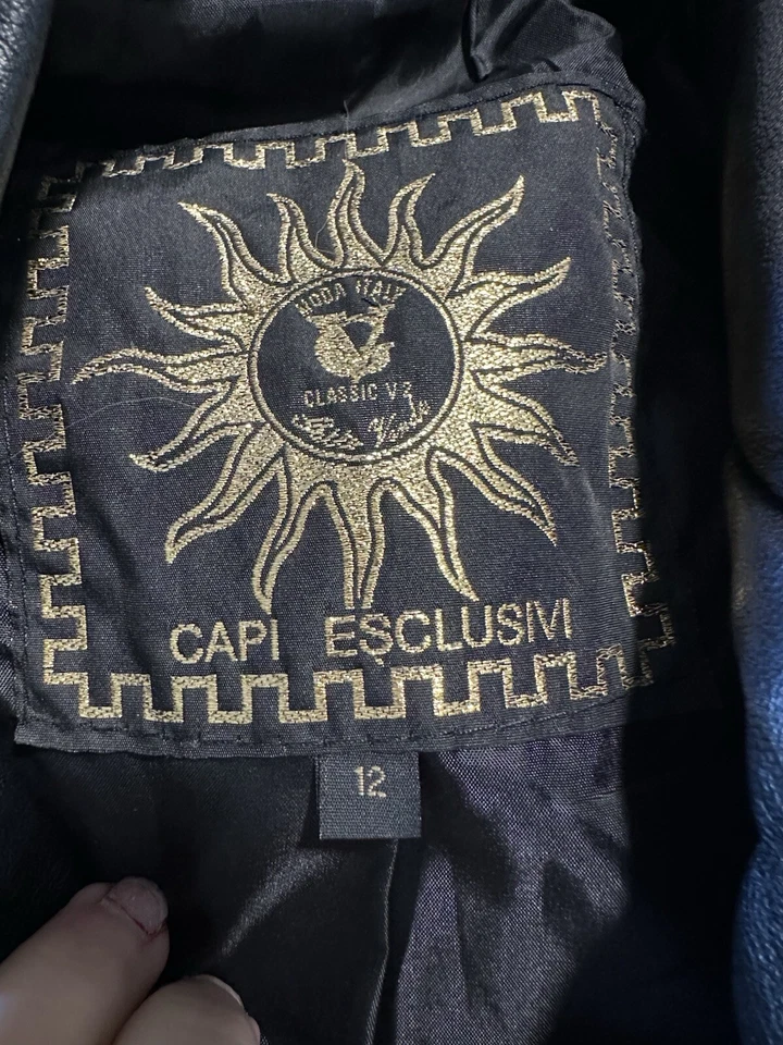 Moda Italy Capi Esclusivi Leather Jacket  Size AU 12 US 8 Vintage - Image 2 of 4