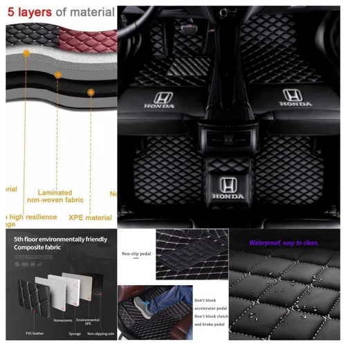 For Honda All Models Waterproof Custom Car Floor Mats Front & Rear Carpet Liner - Picture 41 of 44